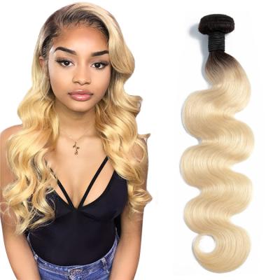 China Curly Body Wave Hair Extensions, Real Blonde Black Hair Extension Hair Bundles, 1B 613 Body Wave Hair Bundles With Headband for sale