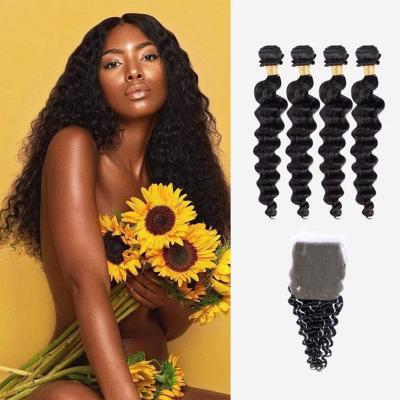 China Cheap Hair Bundles Supplier High Quality DEEP LOOSE WAVE Hair Bundles 30inch Loose Deep Wave Bundles Grade Free Shipping 11a for sale