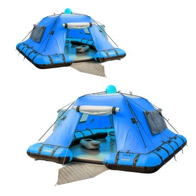 China New Fashionable Water Entertainment Travel Camping Tent Floating Custom Inflatable Camping Tent For Waterside Portable Inflatable Water Tent On Water for sale