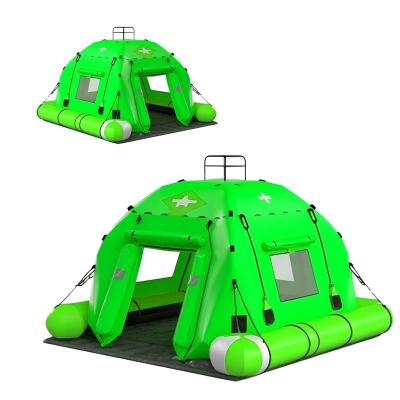 China New Fashionable Water Entertainment Floating Custom Inflatable Tent For Outdoor Water Inflatable Tent Water Based Camping Huge Camping Tents On Water for sale