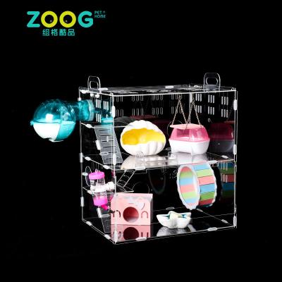 China High Breathable With Clear Quality Transparent Acrylic Hamster Cage for sale