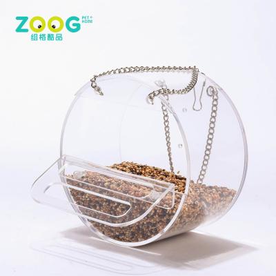 China Customized Viable Clear Acrylic Bird House Window Feeder Hanging for sale