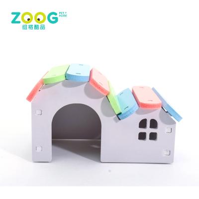 China Viable Custom Made Small Pink Wooden Hedgehog Hamster House With Cheap Price for sale