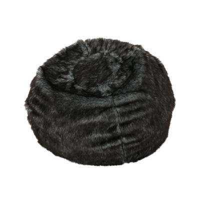 China Factory Wholesale Fashionable Round Faux Fur Bean Bag Chair Cover Lazy Sofa Covers for sale