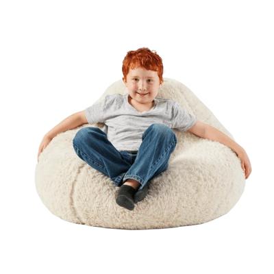 China Laid Cozy Stain Relax Soft Cozy Teardrop Faux Fur Bean Bags Covers For Kids for sale