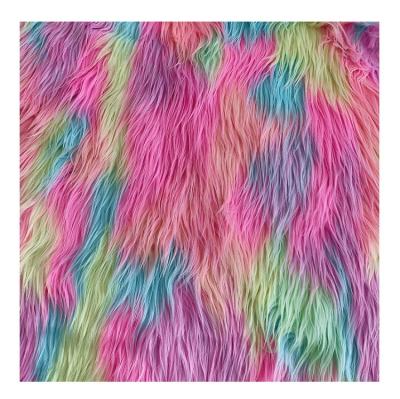 China Toy Colorful Fabric Rainbow Fur Faux Fur Fabric Textile for sale