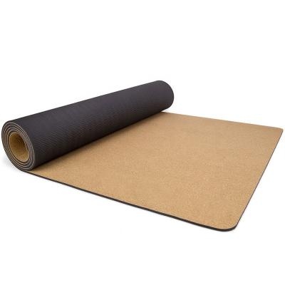 China Extra Long Personalized Cork+TPE Logo Cork Tape Outdoor Waterproof Eco-Friendly Custom Mat for sale