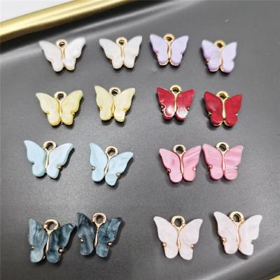 China Nail Art Decoration Paso Sico Hot Selling Nail Art Dangle Butterfly Acrylic Alloy Charms For Nail Design Pendant Wholesale for sale