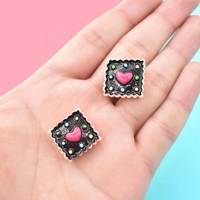 China Professional Pink Nail Art Charms Simulation Nail Art Black Heart Cake Dessert DIY Nail Salon Manicure Designs Decoration Paso Sico Kawaii for sale