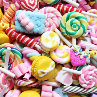 China Nail Art Decoration Paso Sico Hot Selling Random Mixed Lollipop Dessert Candy Simulation Resin Sweet Design Kawaii Nail Art Charms for sale