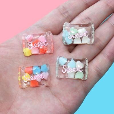 China Nail Art Decoration Paso Sico Hot Selling Heart Candy Resin DIY Transparent Colorful Holiday Manicure Nail Art Decoration For Kawaii Charms for sale