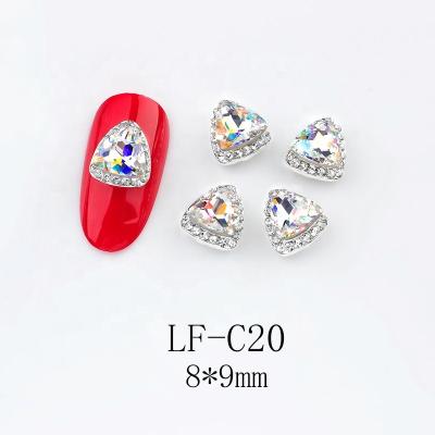 China Paso Sico Fatory Wholesale Price K9 Extremely Shiny Glass Laser Shine Rhinestone Diamond Nail Art AB Nail Charms For Loose 3D Nail Products for sale