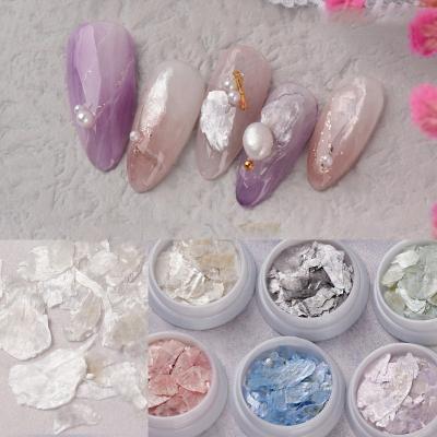 China Nail Charms Shiny Colorful Nail Art Decorations Nail Salon Accessories Paso Sico Nail News Natural Shell Large Mica Silk Satin Glitter for sale