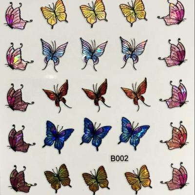 China Extremely Shiny Colorful Paso Sico Gold 3D Decals Glitter Nail Stickers and Spring Silver Summer Nail Laser Butterfly Nail Transfer for sale