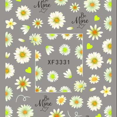 China Extremely Shiny 26 Designs Fashion Spring Summer Series Small Daisy Flower Nail Stickers For Girls DIY Nail Art Decals Supplies for sale