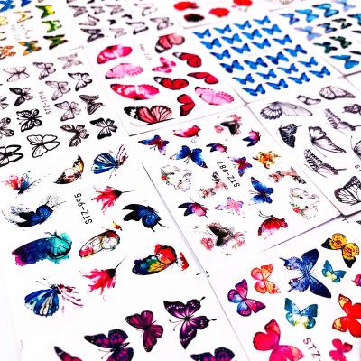 China Nail Art Decoration Butterfly Water Transfer Nail Sticker Decals Paso Sico Mix 30pcs/set For Beauty Nail Salon for sale