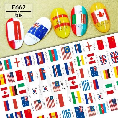 China Paso Sico F Series Retro F662-681 National Flag Design Summer Spring Flower Leopard Butterfly Butterfly Extremely Shiny Multi Nail Art Stickers Decals for sale