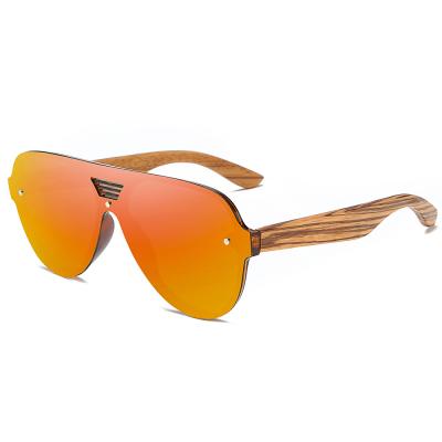 China Fashion Sunglasses Shape To One Piece Rimless Sun Lenses 2021 Oversized Polarized Wooden Sunglasses for sale