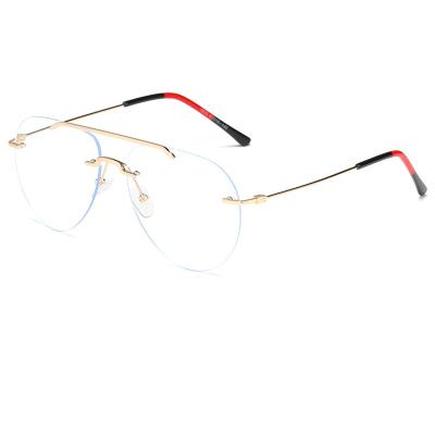 China 2021 Fashion Fashion Optical Frames Anti Blue Light Glasses Rimless Transparent Glass for sale