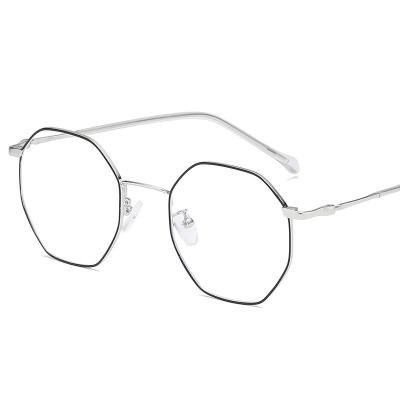 China Fashion Metal Glasses Frame Polygon Retro Silver Gold High Quality Glasses Frames Optical River for sale