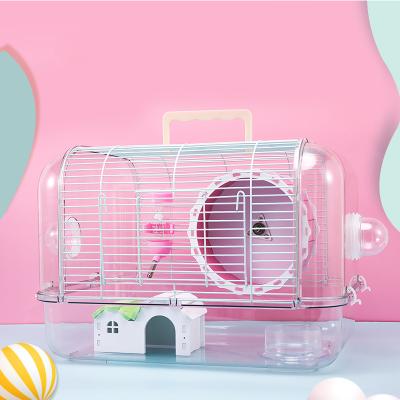 China Small breathable animal habitat with wheel, water bottle and hamster hideout for sale