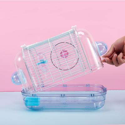 China Breathable Small Cage For Hamster Seats Hamster Cage With Exercise Wheel, Water Bottle, Tube for sale