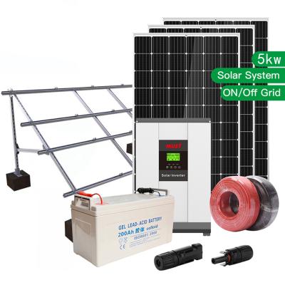 China 5kw Solar Panel Home System Solar Power System Home 5 Kw Off Grid Generator 1kw Solar Cheap Solar Generation Circuit for sale