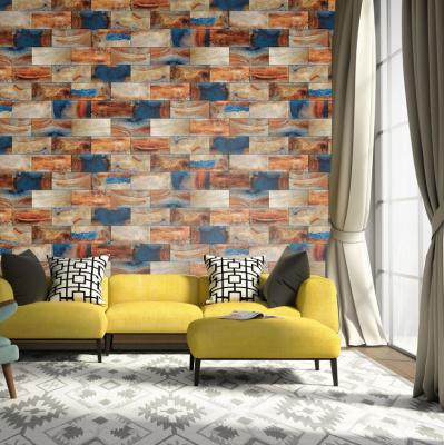 China China Manufacture Interior Decoration Industrial Wood Material Designs Interior PVC 3D Wallpaper for sale