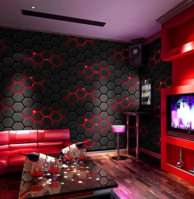 China 2021 Modern Wholesale Chinese PVC 3D waterproof shinning wallpaper for bar and KTV party nightclub for sale