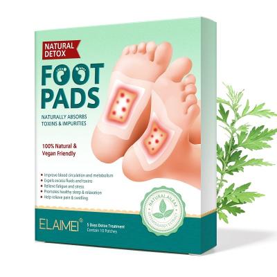 China ELAIMEI External Free Sample Relax Body To Relieve Fatigue Deep Sleep Wormwood Ginger Detox Foot Patches for sale