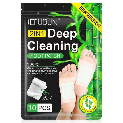 China SEFUDUN American and European Foot Detox Pads Relax Foot Patch, Foot Care Vinegar Herbal Bamboo Ginger Detox Deep Cleansing Foot Patch for sale