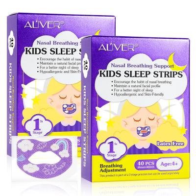 China Nasal breathing support from America and European ALIVER private label improve night sleep children to sleep anti adjustment snoring mouth breathing tape for sale