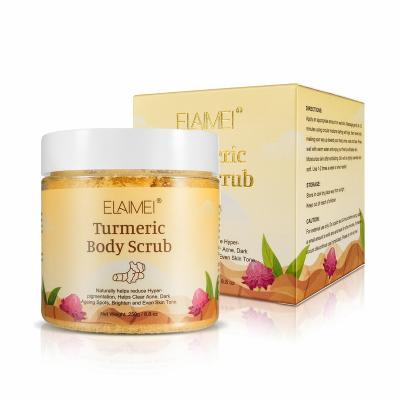 China Wholesale Hydrated Turmeric Ginger Lemon Exfoliating Body Scrub Exfoliator Skin Care ELAIMEI for sale