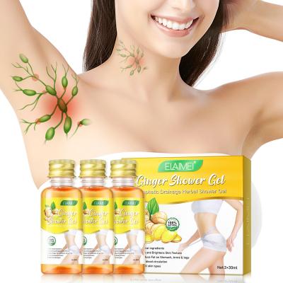 China Whitening Natural Herbal Ginger Shower Lymphatic Gel ELAIMEI Drainage Shower Gel for sale