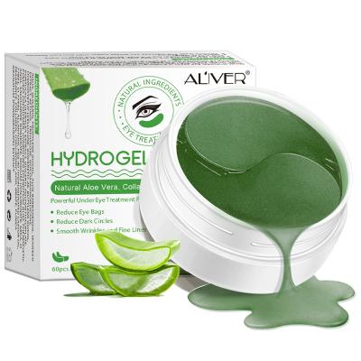 China Wholesale ALIVER Anti Wrinkle 30 Pairs Reducing Dark Circles Hydrogel Gel Anti Aging Aloe Vera Under Eye Mask for sale