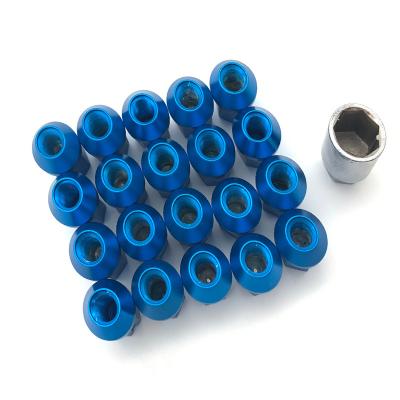 China 20Pcs Universal Anti-theft Wheel Lug Nuts Aluminum Alloy Nuts Bolts Screw Wheel Nut Covers M12x1.5/1.25 Length 35MM for sale