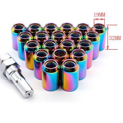 China Wheel Lug Nut 20PCS/SET 32m M12*1.25 M12*1.5 Lug Nuts Racing Universal Aluminum Anti-theft Lug Nut Lock UTV Car for sale