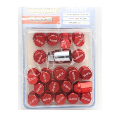 China Universal 35MM Length Wheel Lug Nuts Lock M12x1.5 / M12 X 1.25 20pcs With One Lock for sale