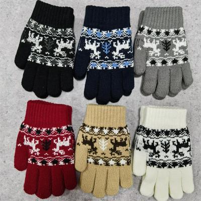 Cina Warm Winter Jacquard Knit Gloves Set for Cozy Season Comfort in vendita