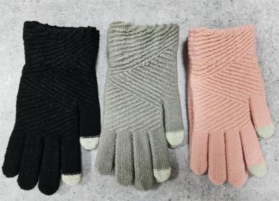 Cina Stretchy Fit Custom Grey Winter Gloves / Custom Knit Gloves in Customized Colors and Designs in vendita