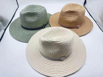 China Charming Womens Wide Brim Floppy Straw Sun Hat with Decorative Ribbon for sale