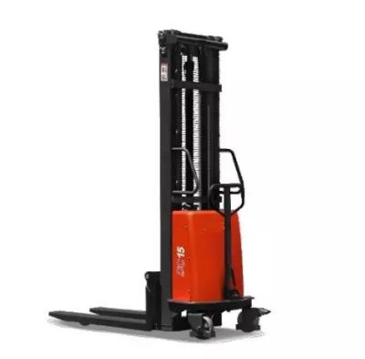 China Restaurant 1Ton, 1.5 Ton, 2 Ton Semi Electric Pallet Stacker Lift Height 1.6m~3.5m Semi Electric Pallet Forklift for sale