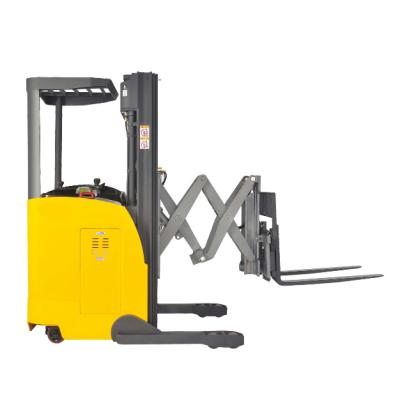 China Restaurant Forks Telescopic Scissors Reach Truck Max.Lift Height 9.5m 1500kgs 2000Kg Deep Double Reach Electric Truck for sale