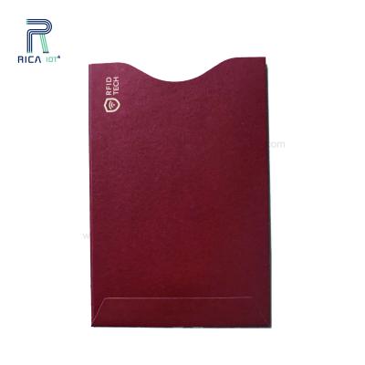 China Waterproof / Waterproof Paper Anti Tear RFID Blocking Card Sleeve for sale