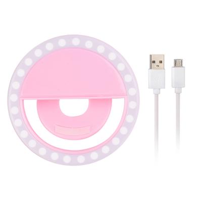 China Mini High Quality Mini Ring Light Circle Camera Photography LED Selfie Light Video Lighting Clip On Charging For Mobile Phone for sale