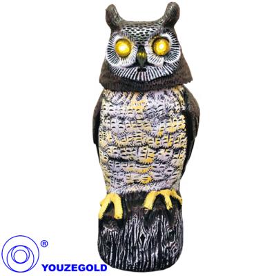 China PE Owl Decoy Bird Repellent Scarecrow Solar Animal Reflector for sale