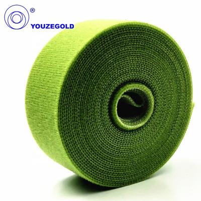 China Sustainable Green Hook And Loop Tape Stretch Tie Tape for sale