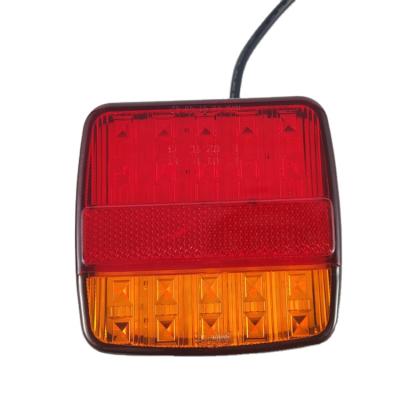 China AS 12V Double Color Square Trailer Truck Lamp Plastic Combination Rear Tail Light for sale