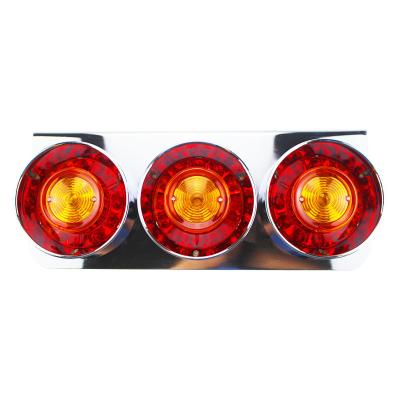 China Universal Cost-Effective Bubble-High-Face Trailer Taillights Universal Three-Round Red & Yellow for sale