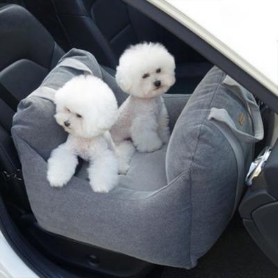 China Luxury Travel Mult-ifuncation Dog Car Seat Pet Booster Seat Dog Travel Bed with Safe Belt and Dog Leash for sale